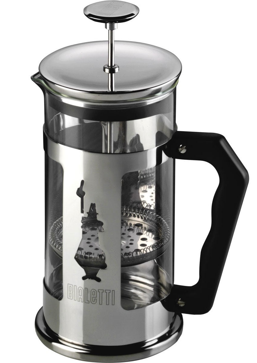 Bialetti Preziosa French Press / Kaffeebereiter – 0,4 l, 3 Tassen, Glas/Edelstahl
