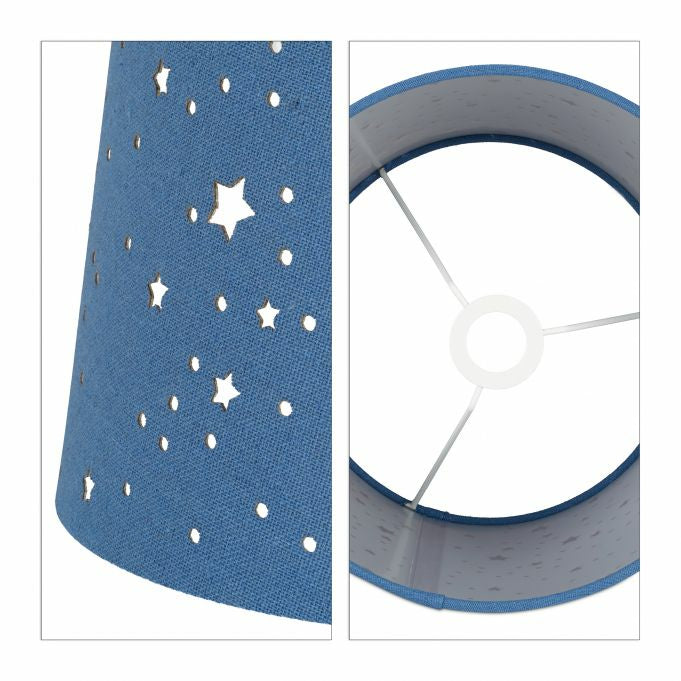 Relaxdays Tischleuchte Sterne – E14, max. 40 W, 40 cm – Blau