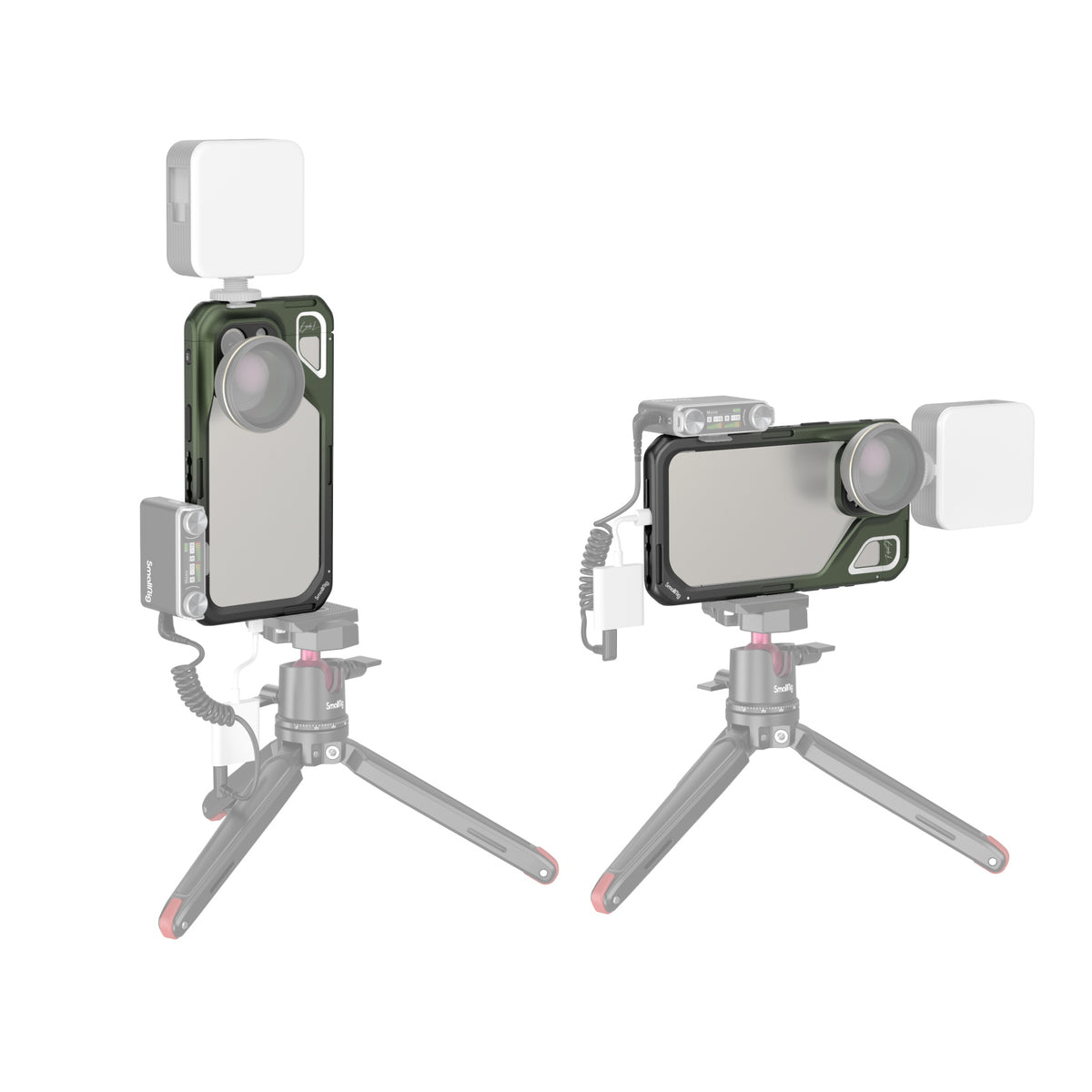 SmallRig Brandon Li Mobile Video Cage – Backcover – für Apple iPhone 15 Pro Max, Aluminium+Silikon, Grün