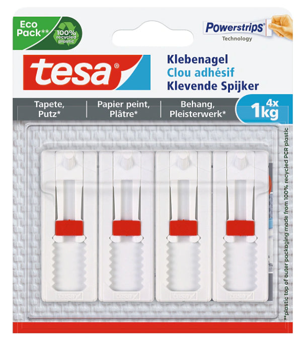 TESA Haken – Polystyrol – rot/weiss – 1 kg – 4 Stück