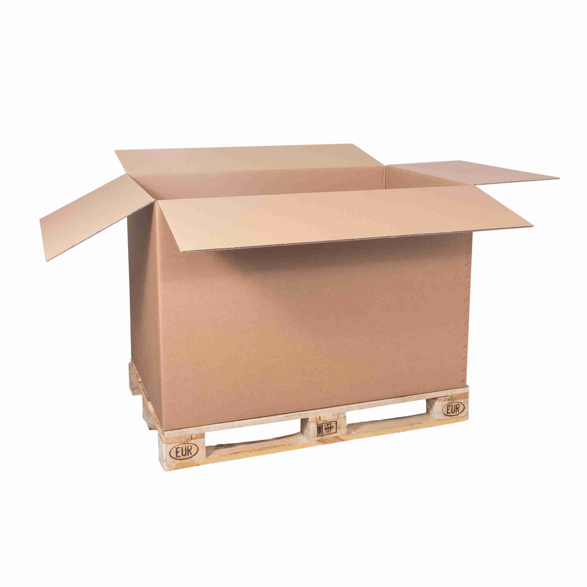Model Palett- und Exportbox – 1'170 × 765 × 770 mm, braun, Wellkarton, 2-wellig – 1 Stk., ab 20 Stk.