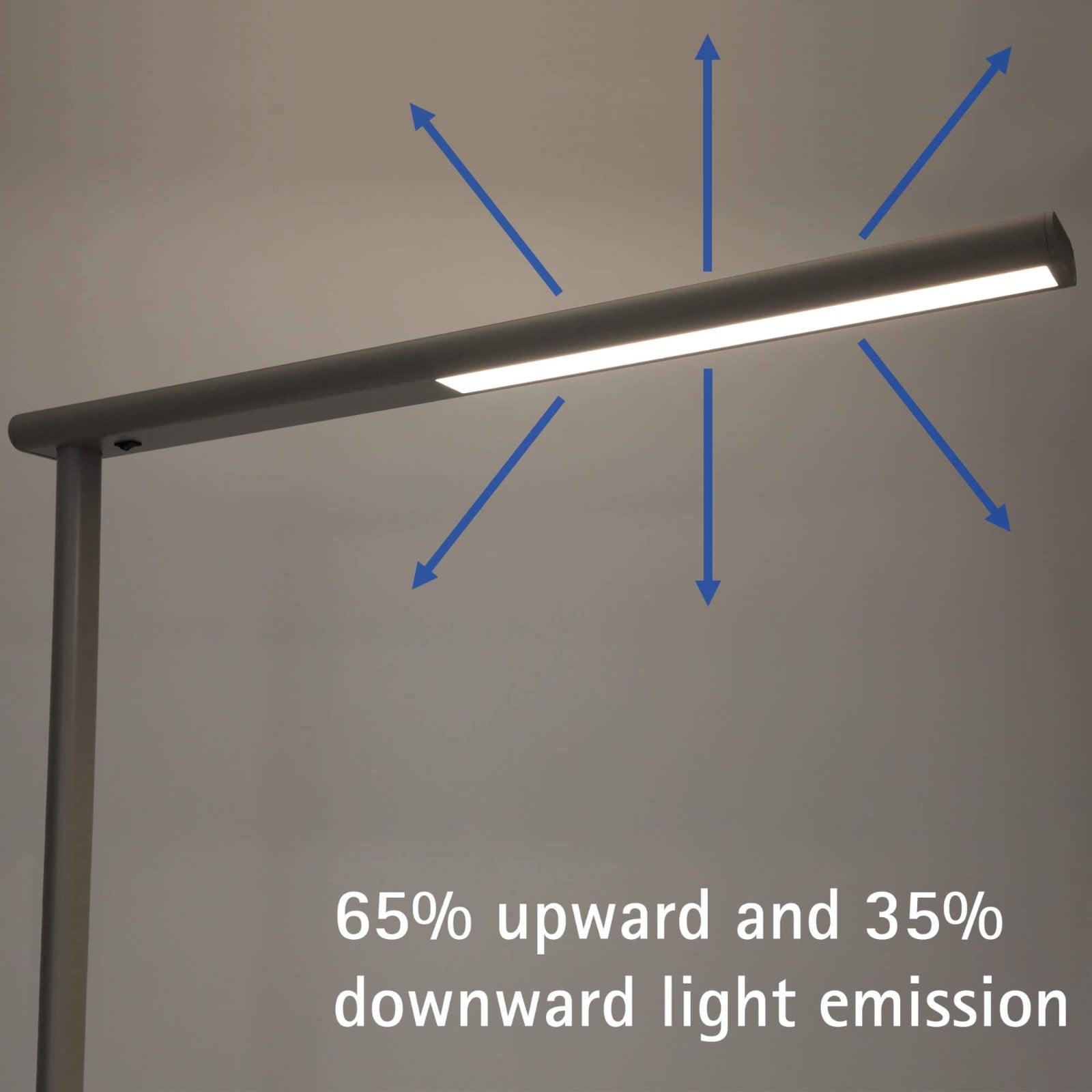 MAUL Stehleuchte LED MAULjet – 4000 K – 2’617 lm 51 W – silber