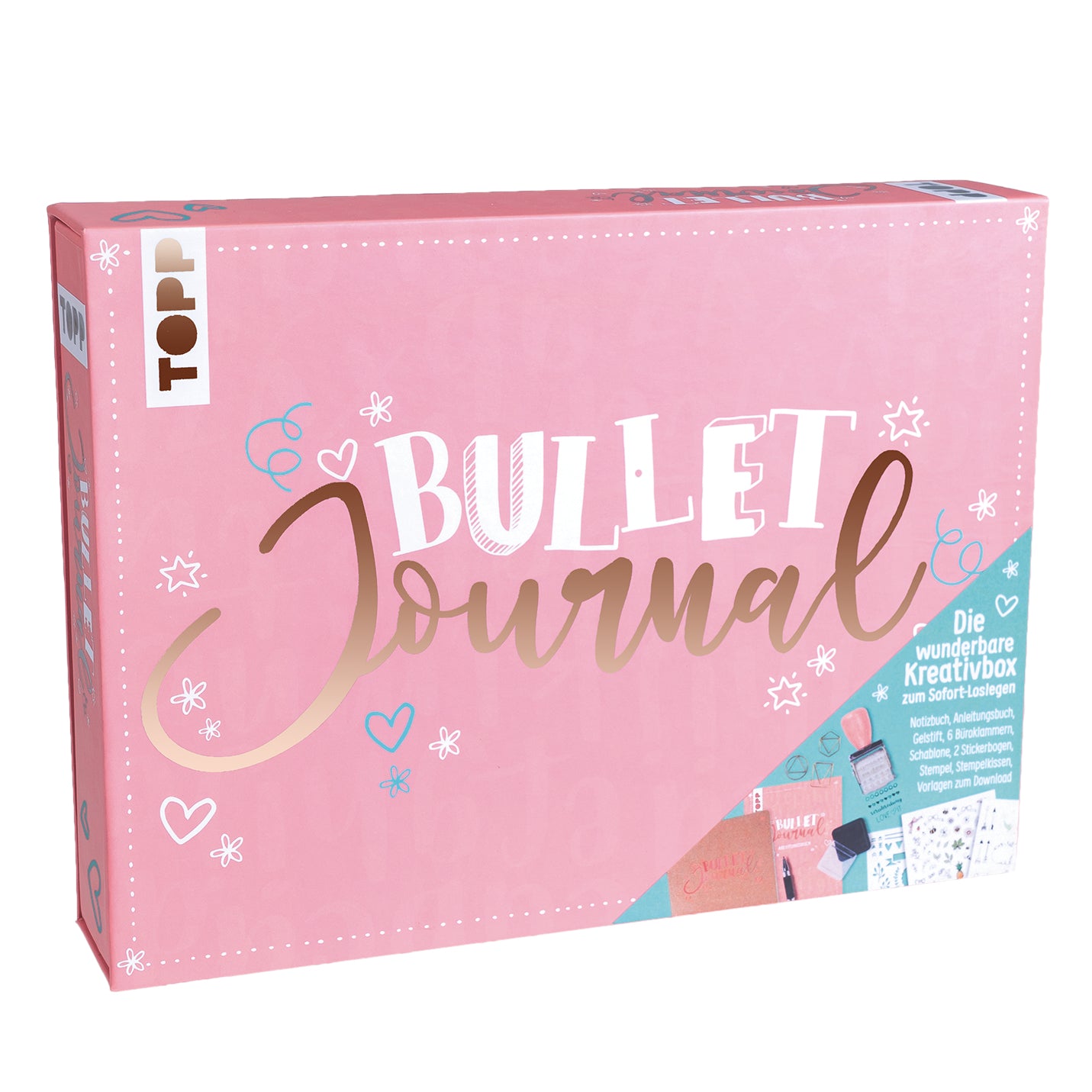 TOPP Verlag Frechverlag Geschenkset – 230 × 171 mm – 128 Seiten – Softcover, Gelschreiber, Glitzerkleber