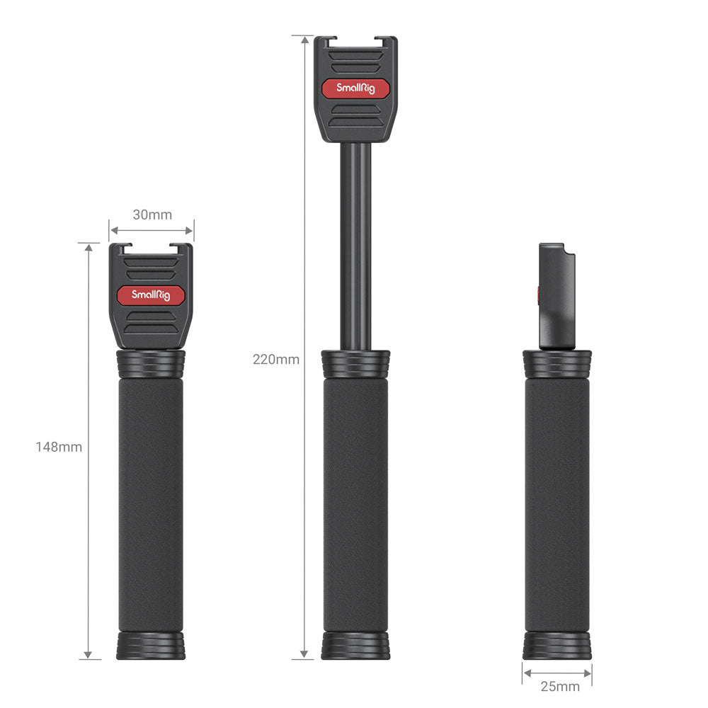 SmallRig Stretchbarer Mikrofon-Handgriff – Mikrofonzubehör für kabellose Lavaliermikrofone, Schwarz