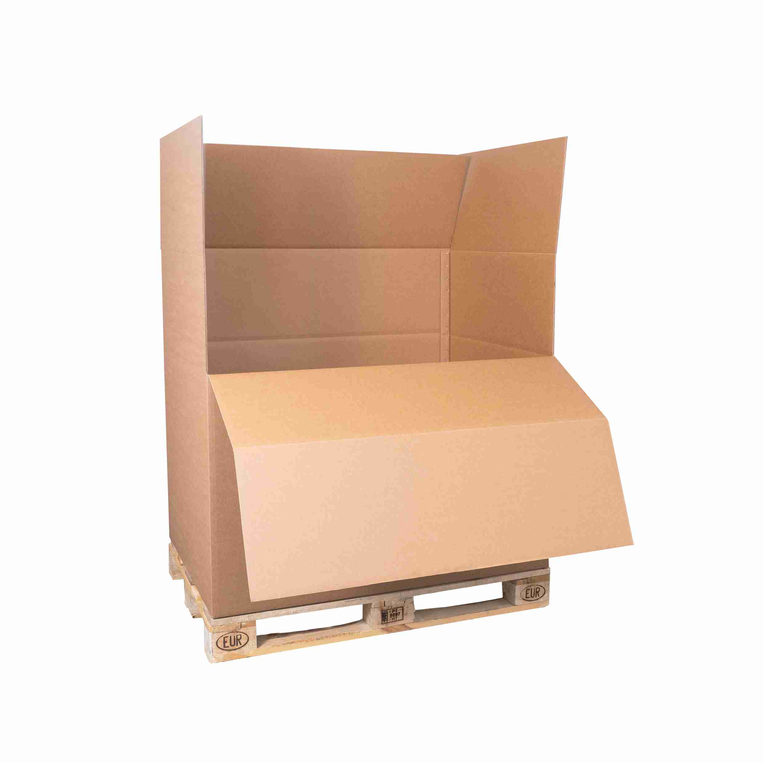 Model Palett- und Exportbox – 1'170 × 765 × 1'070 mm, braun, Wellkarton, 2-wellig – 1 Stk., ab 20 Stk.
