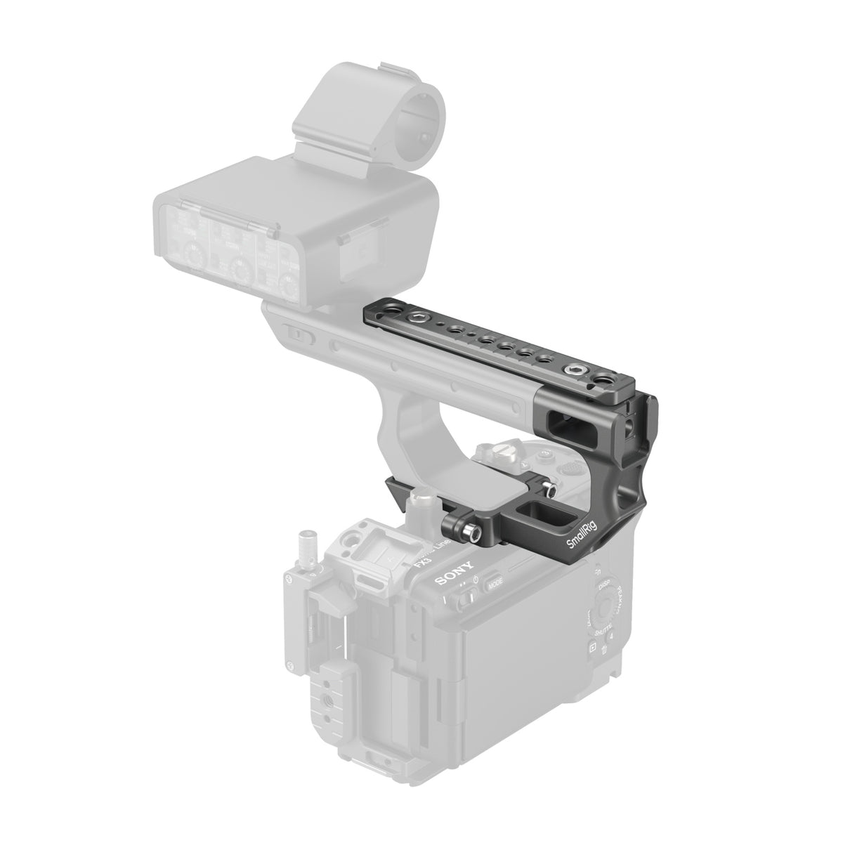 SmallRig 4830 Montageplatte – 1/4", 3/8", Schnellfreigabesystem, Aluminium – für Sony FX3, FX30 XLR Griff