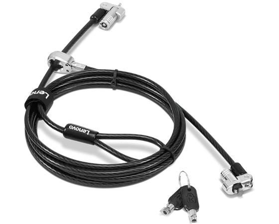 Lenovo NanoSaver/MS 2.0 Kabelschloss für Notebook – 1,8 m Kabel, 5 mm Durchmesser, 2 Schlüssel – Schwarz
