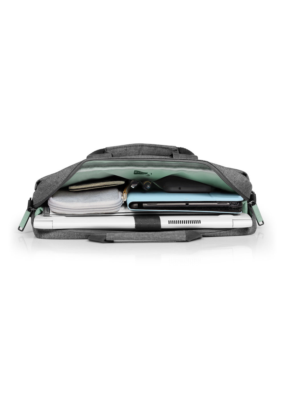 Port Designs Yosemite Eco Notebook-Tasche bis 14" – aus recycelten Materialien, mit Schultergurt – Grau