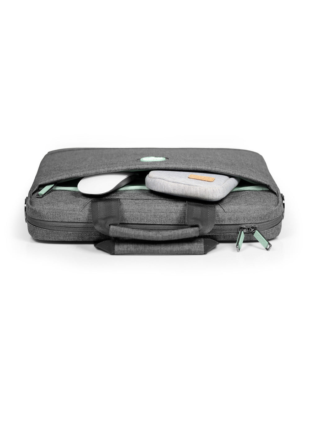 Port Designs Yosemite Eco Notebook-Tasche bis 14" – aus recycelten Materialien, mit Schultergurt – Grau
