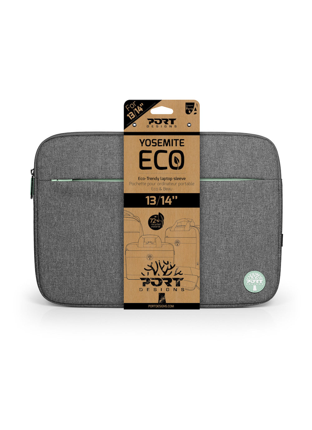 Port Designs Notebook-Schutzhülle für Notebooks bis 14" – Grau