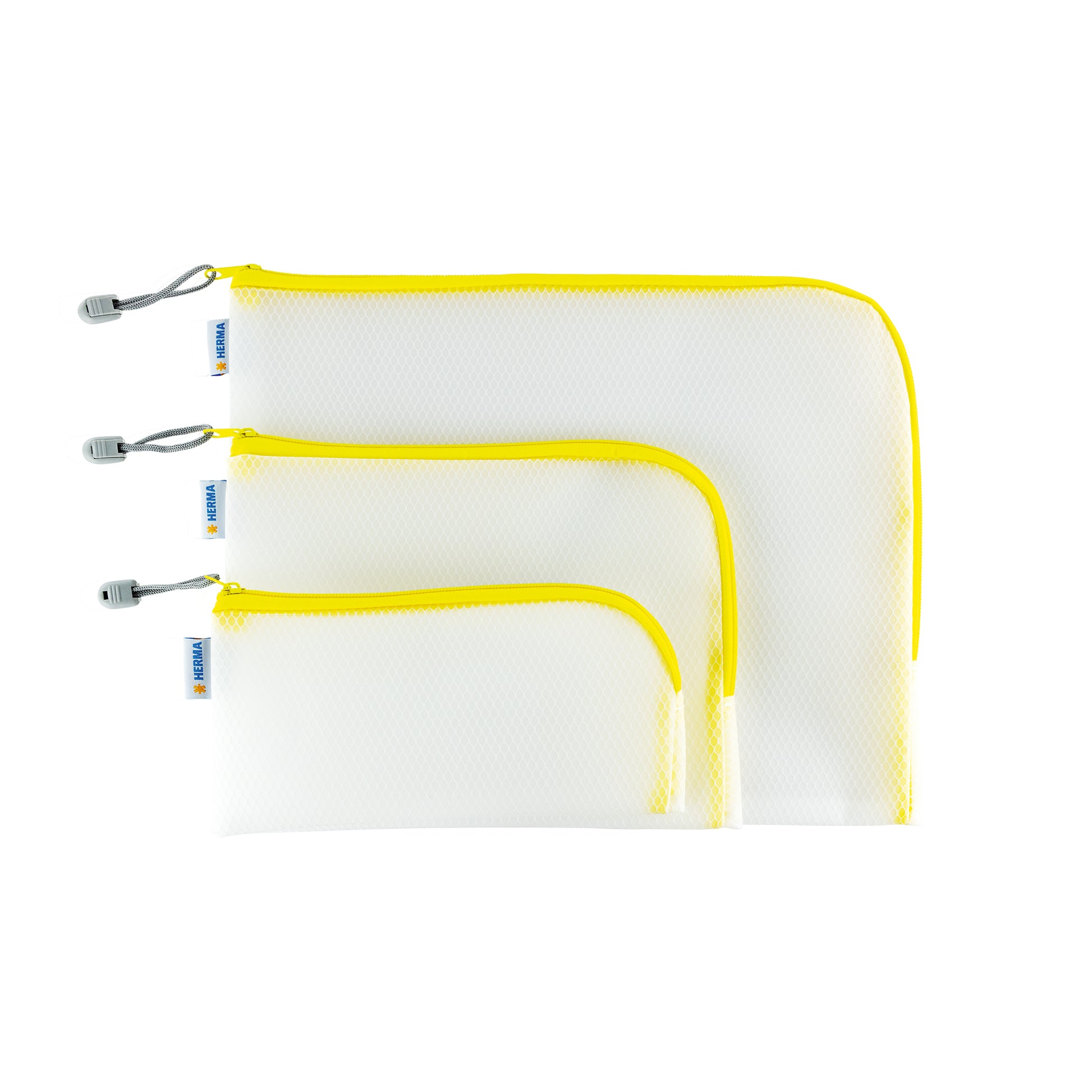 HERMA Reissverschlusstasche – Gelb – Kunststoff – 23 × 11 × 0,7 cm