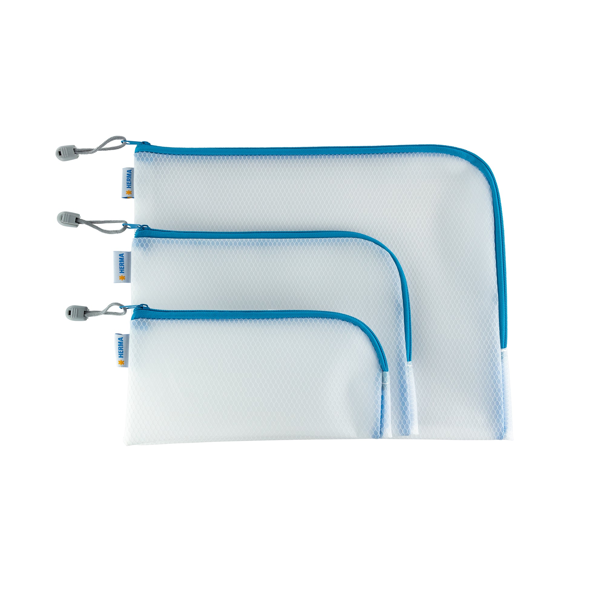 HERMA Reissverschlusstasche – Blau – Kunststoff – 23,0 × 11,0 × 0,7 cm