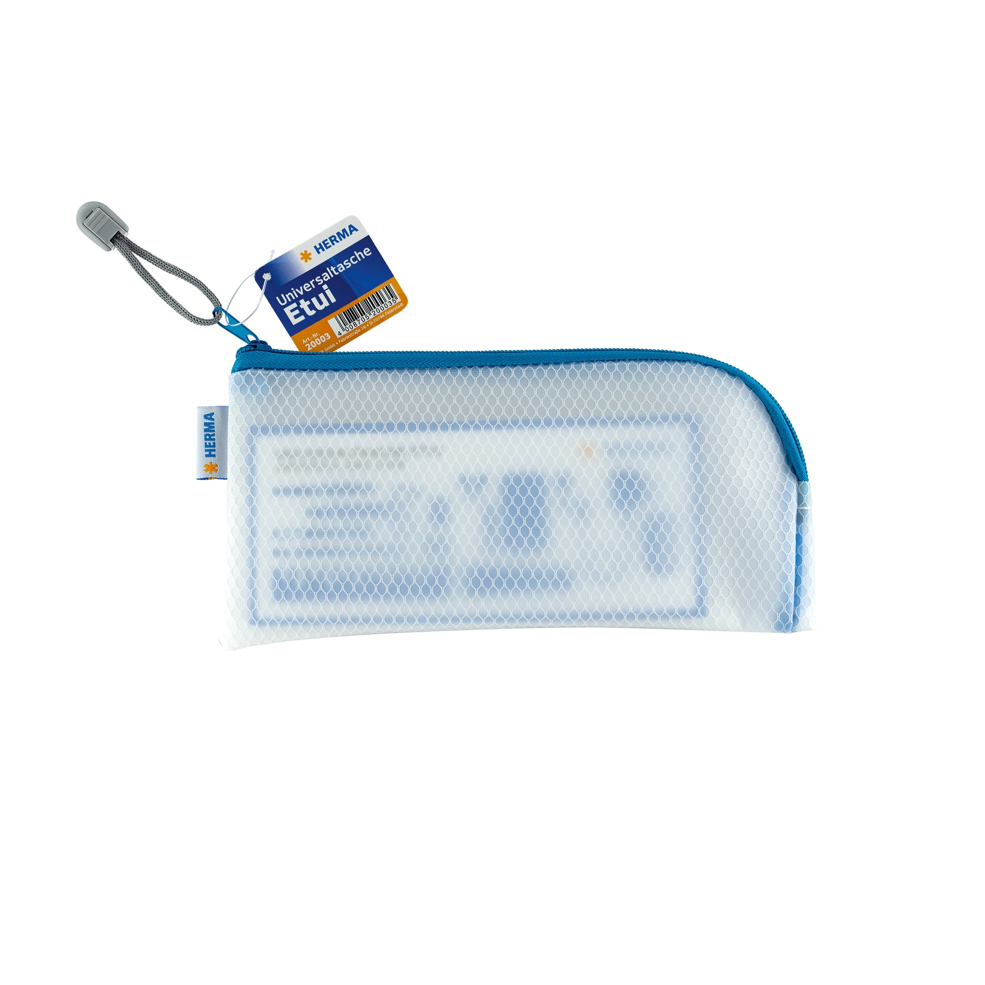HERMA Reissverschlusstasche – Blau – Kunststoff – 23,0 × 11,0 × 0,7 cm