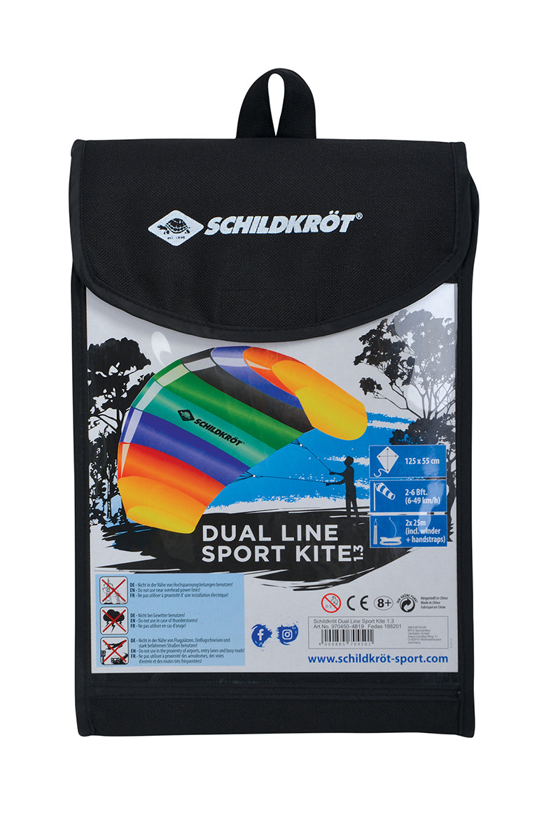 Schildkröt Funsports Dual Line Sport 1.3 Lenkdrache – 2 Leinen – 125 × 55 cm – ab 8 Jahren – Polyester, mehrfarbig
