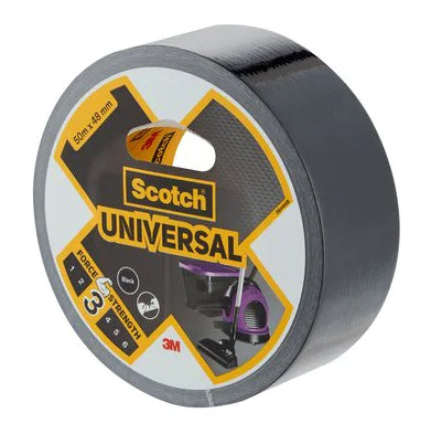 3M Scotch Universal Gewebeband – 48 mm × 50 m, schwarz, wiederablösbar