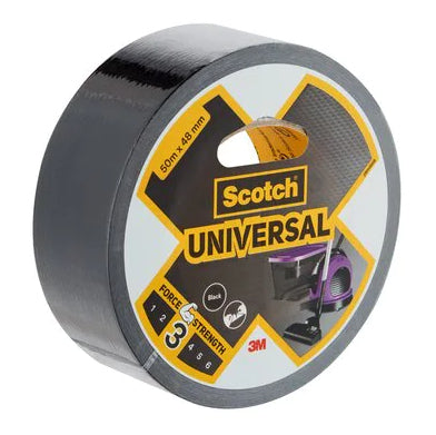 3M Scotch Universal Gewebeband – 48 mm × 50 m, schwarz, wiederablösbar