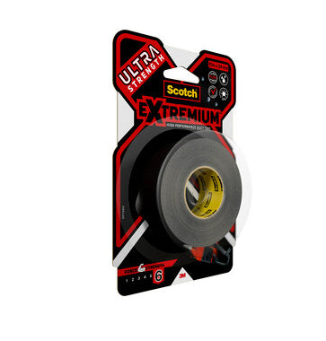 3M Scotch Extremium ULTRA H.P. Gewebeband/Gaffa – 24 mm × 10 m, schwarz, extra stark, wasserfest, UV-beständig