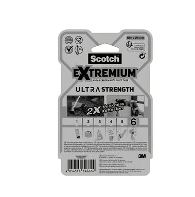 3M Scotch Extremium ULTRA H.P. Gewebeband/Gaffa – 24 mm × 10 m, schwarz, extra stark, wasserfest, UV-beständig