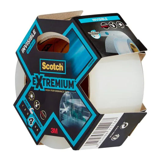 3M Extremium INVISIBLE H.P. Klebefilm klar – 48 mm × 20 m, UV-beständig, 1 Stück