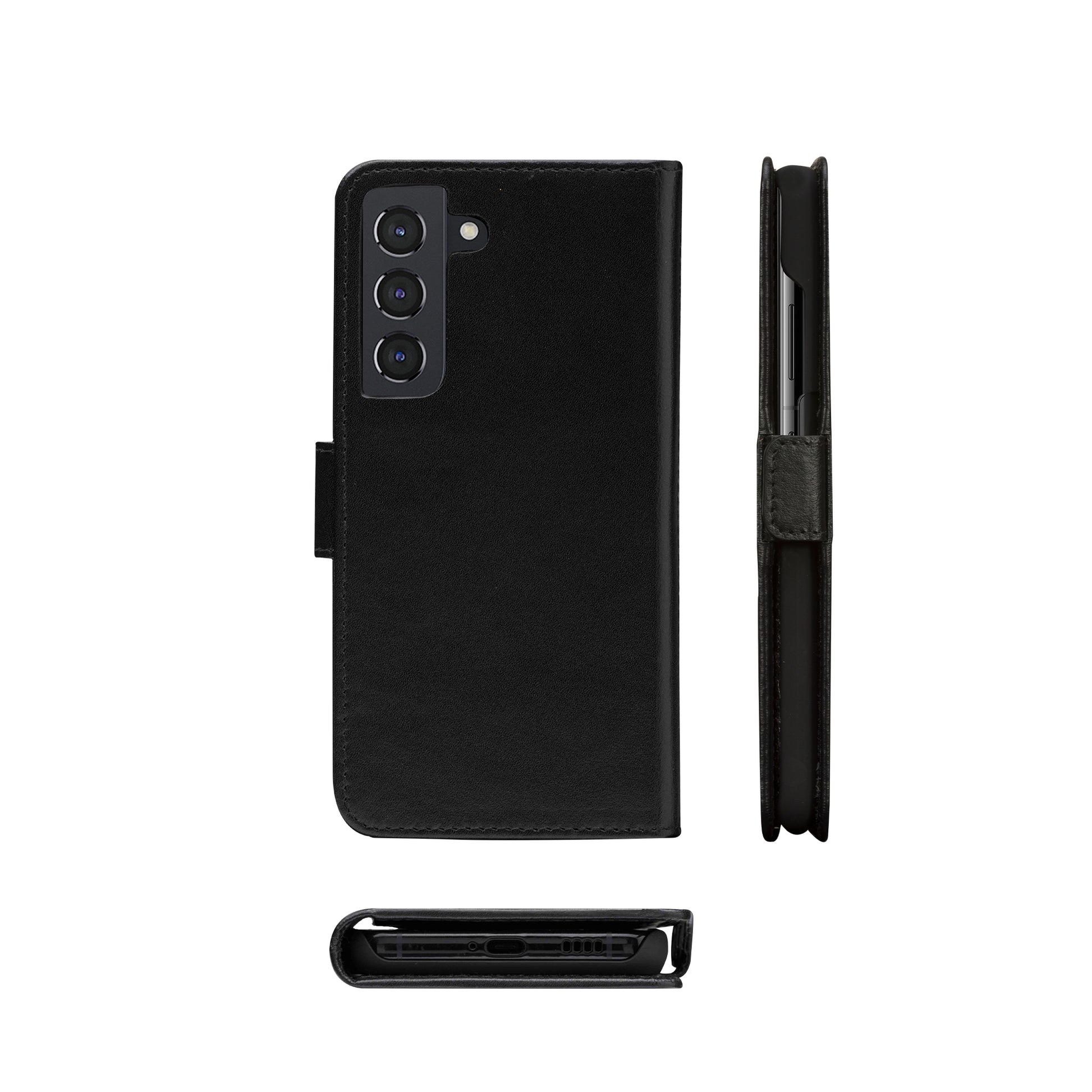 dbramante1928 Lynge – Wallethülle – für Samsung Galaxy S21 Plus, Leder, schwarz, Magnetverschluss