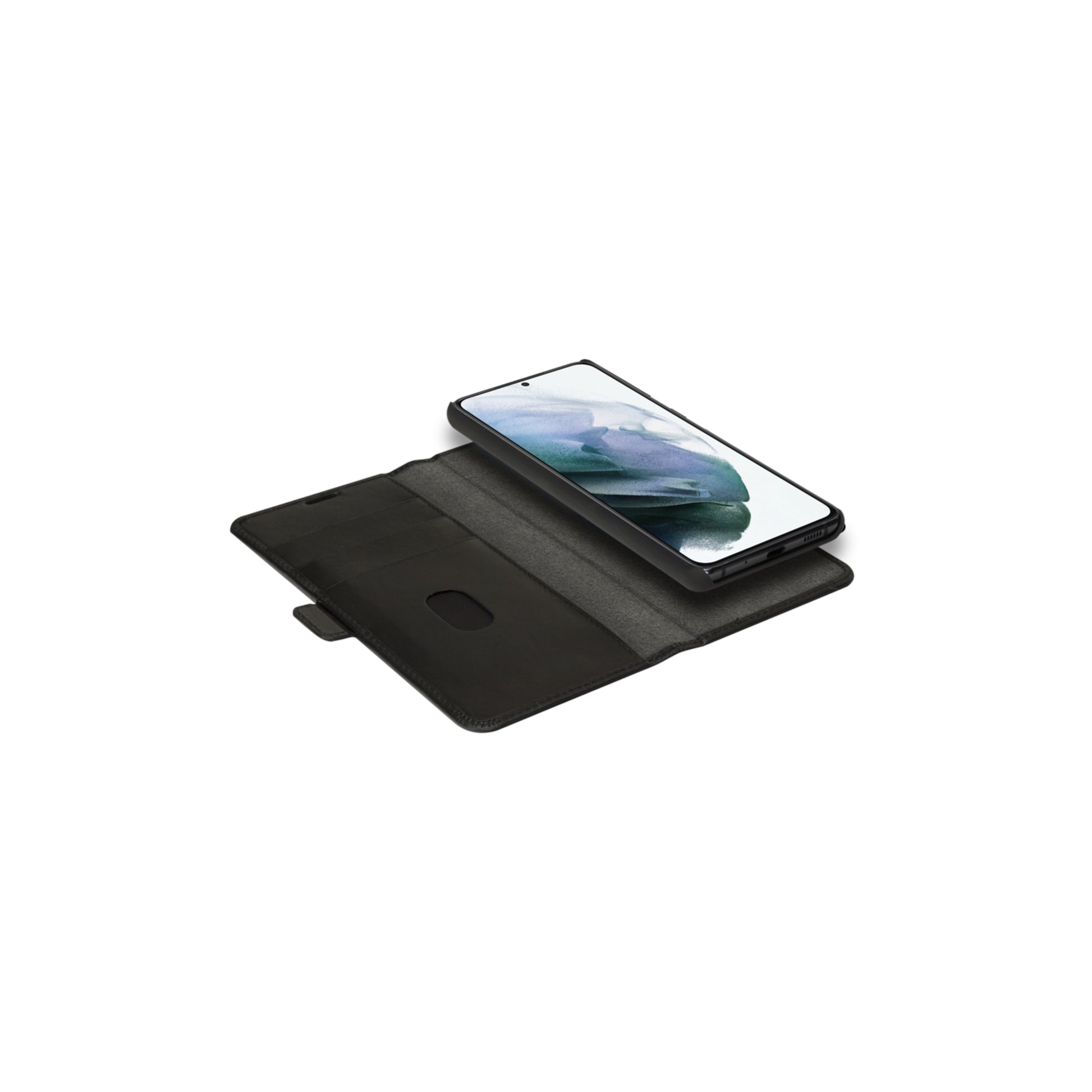 dbramante1928 Lynge – Wallethülle – für Samsung Galaxy S21 Plus, Leder, schwarz, Magnetverschluss