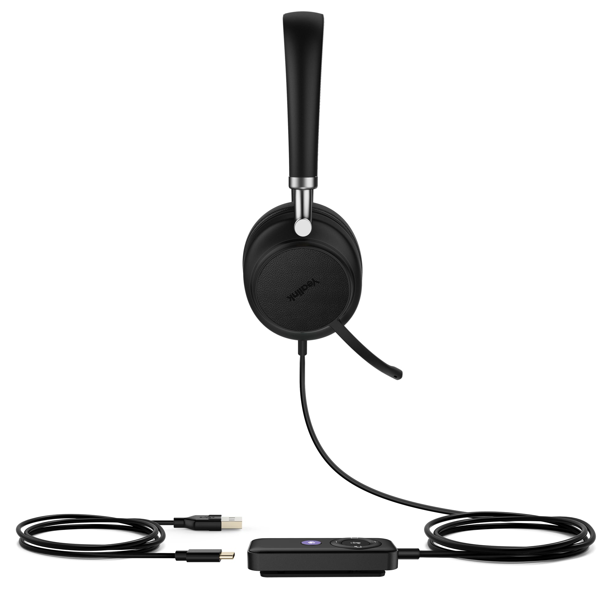 Yealink UH38 Dual UC – Duo Headset – USB‑A, Noise-Cancelling Mikrofon – Schwarz, Teams-kompatibel