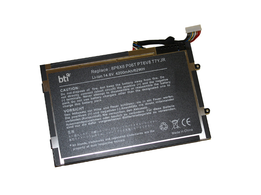 BTI Notebook-Akku – für Alienware M11x (R1, R3), M14x (R1–R2) – 63 Wh, 14,8 V (4 Zellen) – Schwarz