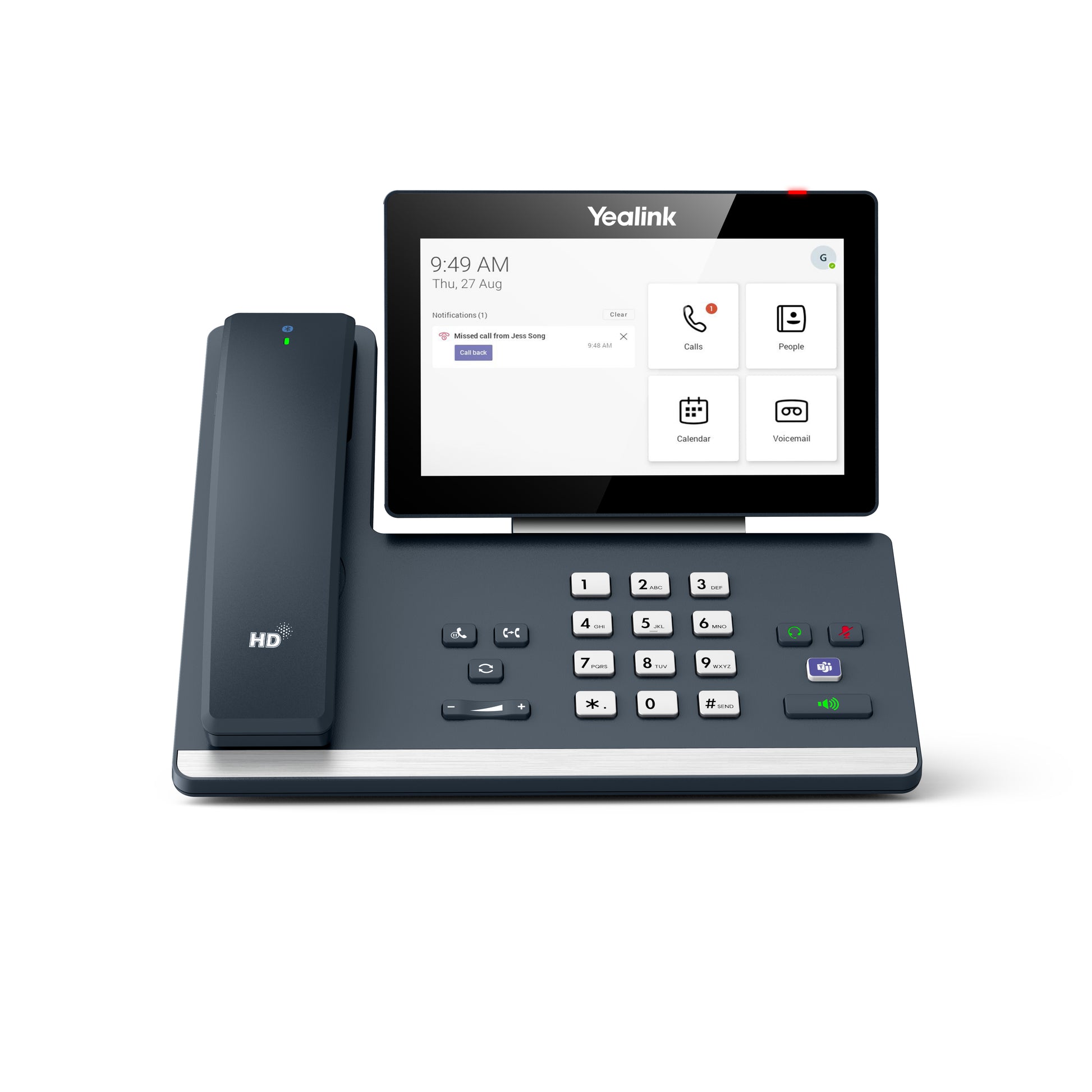 Yealink MP58 WH – IP-Telefon, 7" Touch, WLAN/BT, Gigabit, PoE, für Microsoft Teams, grau