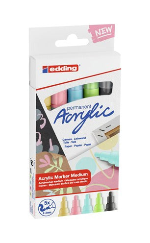 Edding Acrylmarker – schwarz, 5er Set
