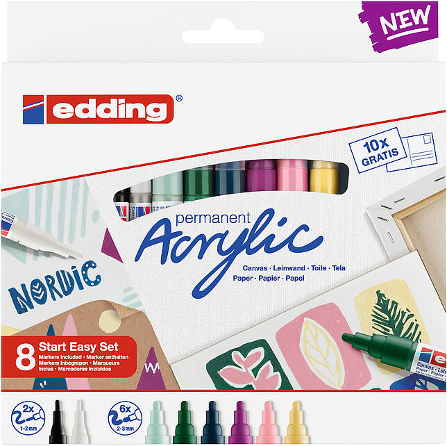 Edding Acrylic-Marker-Set – sortiert, 8er