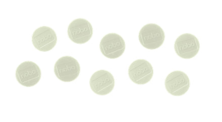 Nobo Tafelmagnete – Ø 32 mm – 10 Stk., weiss