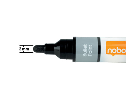 Nobo Whiteboard-Marker – Pinselspitze 3 mm, sortiert, 10 Stk., trocken abwischbar – für Emaille