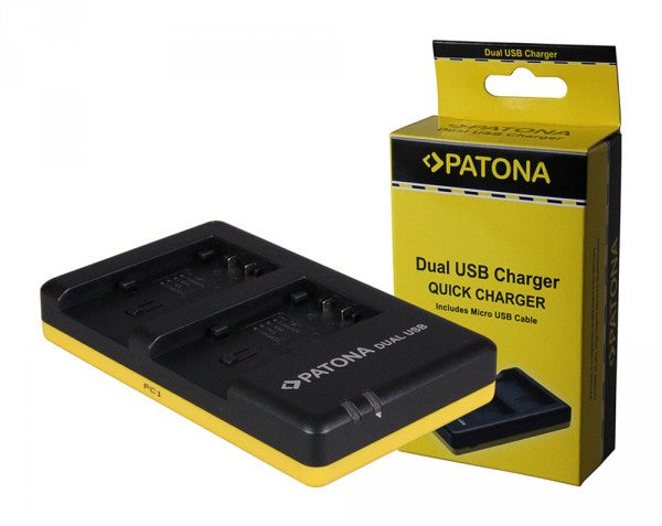 PATONA VBT190 / VBT-380 Ladegerät – 3,07 W, 2× USB – für Panasonic HC V110, V120, V160 und andere