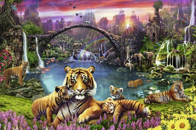 Ravensburger Puzzle Tiger in paradiesischer Lagune – 3000 Teile – 121 × 80 cm – ab 14 Jahren – Pappe