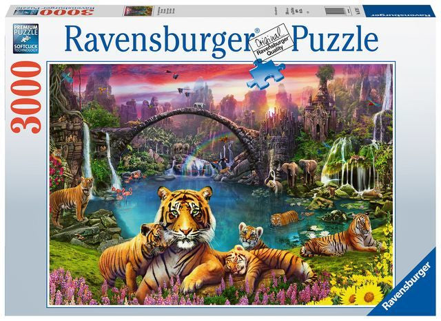 Ravensburger Puzzle Tiger in paradiesischer Lagune – 3000 Teile – 121 × 80 cm – ab 14 Jahren – Pappe