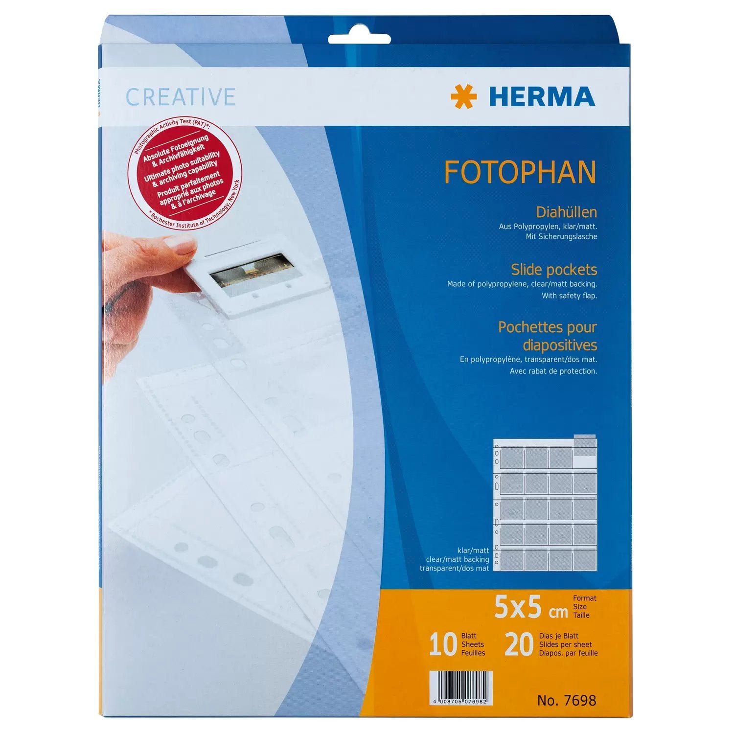 HERMA Sichtmappe A4 – 10 Hüllen, transparent, Kunststoff, glänzend