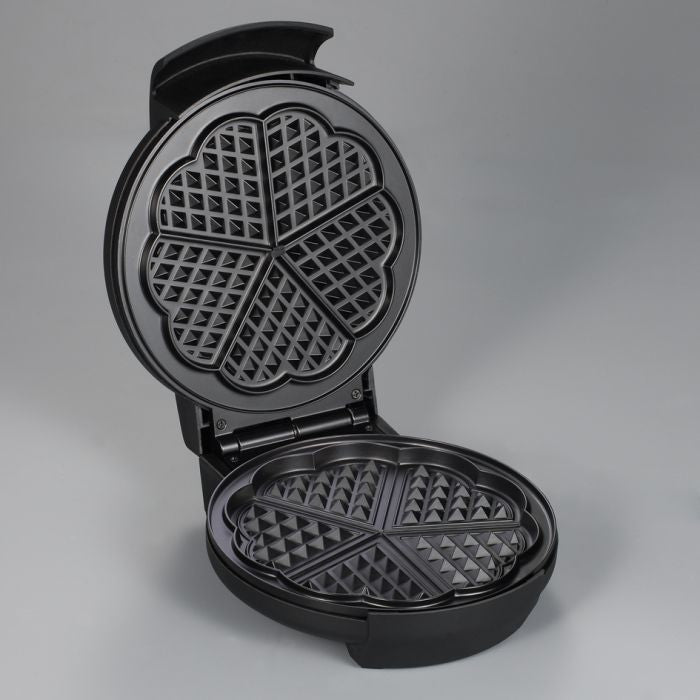 Severin Waffeleisen WA 2103 – 4 Waffeln, Herzform, 1200 W – Schwarz/Edelstahl