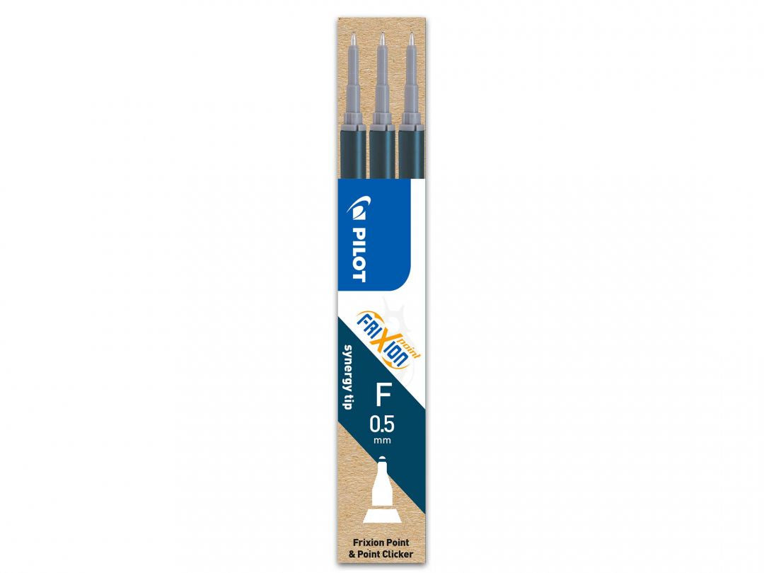 Pilot Rollerpatronen FriXion – blau-schwarz, 0,5 mm, löschbar, geruchsarm, 3 Stk.