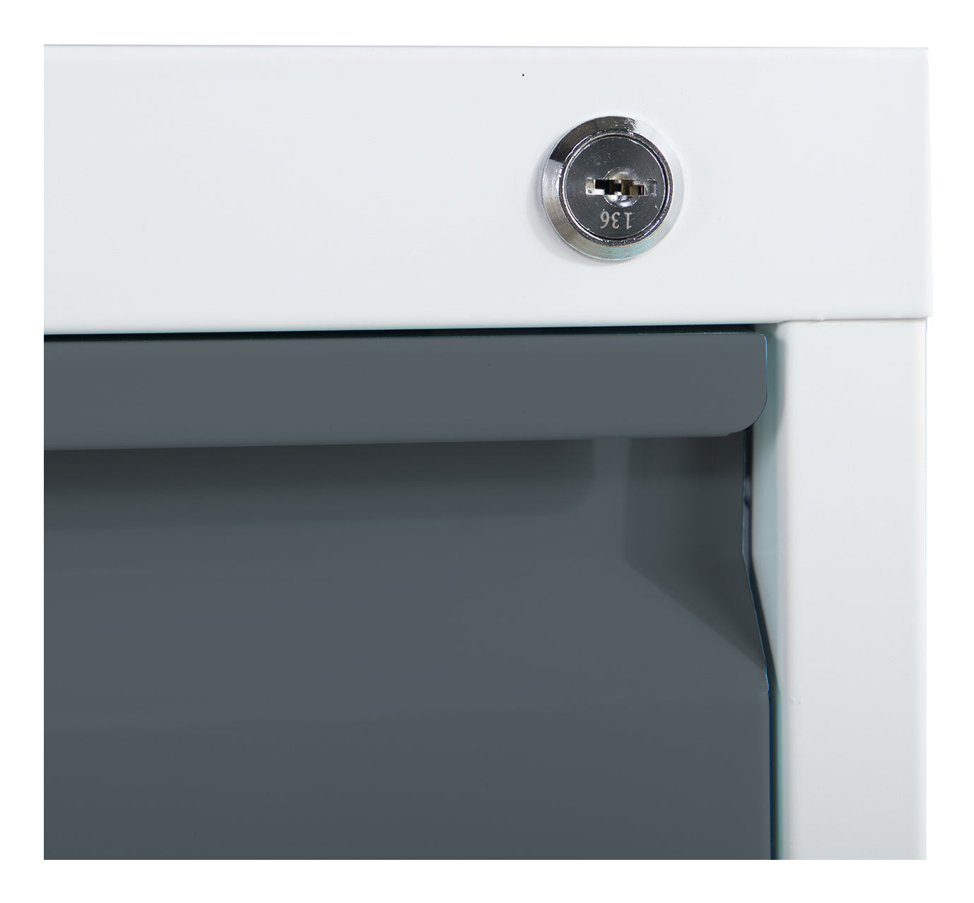 Phoenix Safe Co. FC1004GAK – Aktenschrank, 4 Schubladen, abschliessbar, Stahl, 450 × 620 × 1330 mm, Grau
