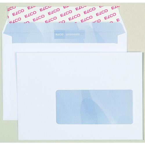 Elco Couvert C6, Fenster rechts, hochweiss, 100 g/m², mit Innendruck – 500 Stk.