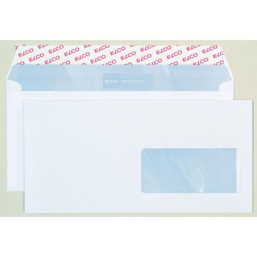 Elco Couvert C5/6, Fenster rechts, hochweiss, 100 g/m², mit Innendruck – 500 Stk.