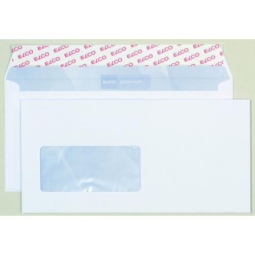Elco Couvert C5/6, Fenster links, Haftklebung, hochweiss, 100 g/m², mit Innendruck – 500 Stk.