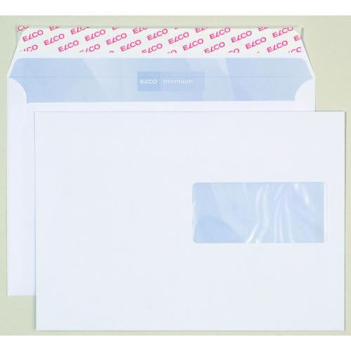 Elco Couvert C5, Fenster rechts, selbstklebend, hochweiss, 100 g/m², mit Innendruck – 500 Stk.