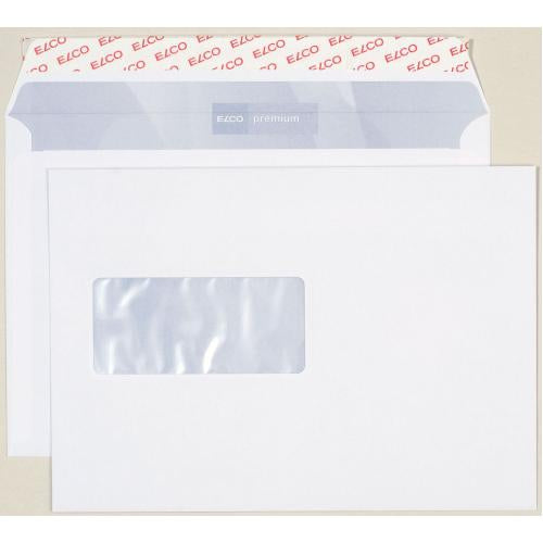 Elco Couvert C5, Fenster links, hochweiss, 100 g/m², mit Innendruck – 500 Stk.