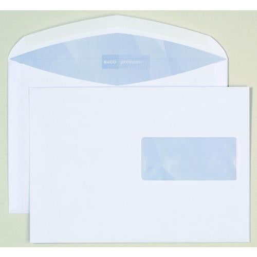Elco Couvert C5, Fenster rechts, hochweiss, 100 g/m², mit Innendruck – 500 Stk.