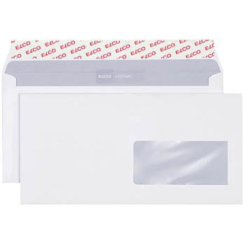 Elco Couvert C5/6, mit Fenster, selbstklebend, weiss, 100 g/m², mit Innendruck – 500 Stk.