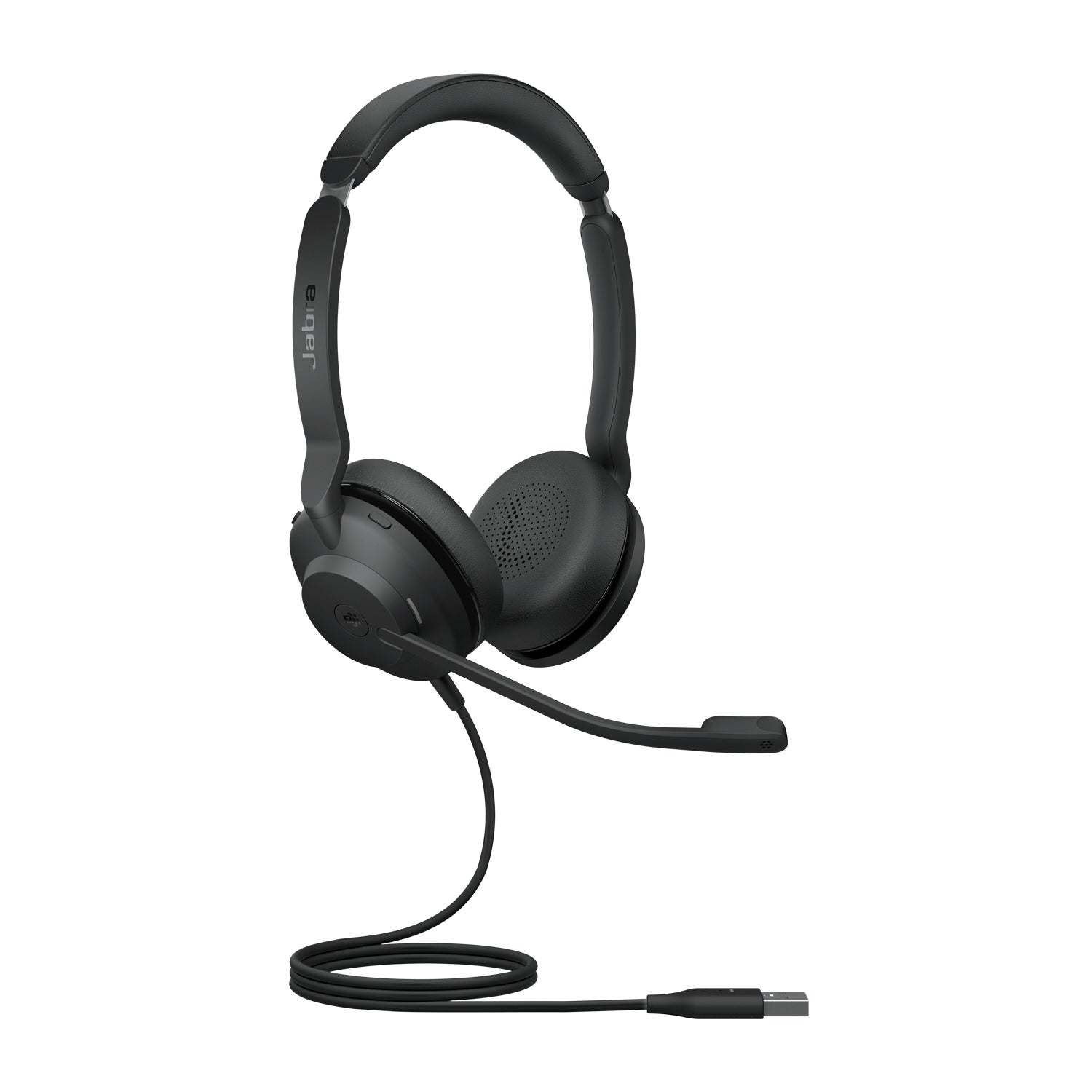 Jabra Evolve2 30 – Duo Headset – USB‑A – klappbares Boom-Mikrofon, offen – schwarz – für PC/Mac