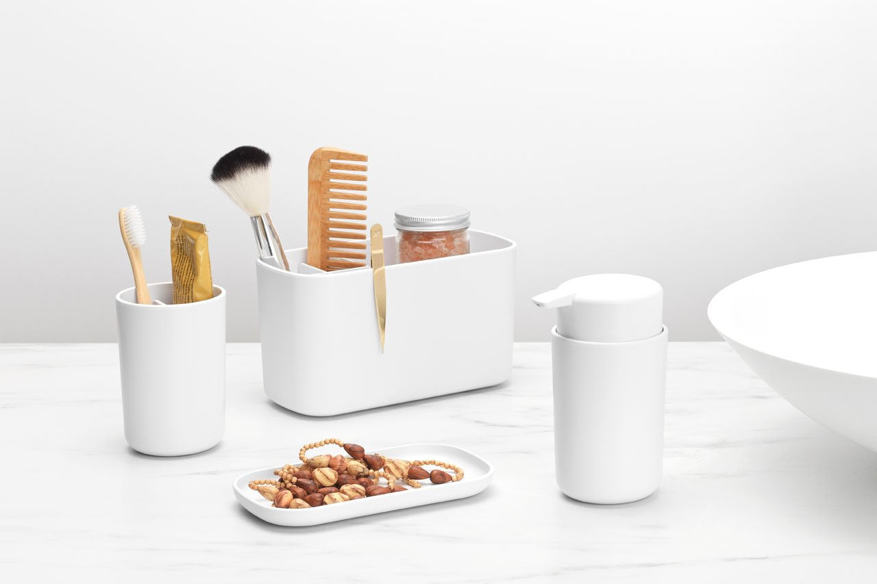 Brabantia Seifenspender – freistehend – 250 ml, Weiss, 3er-Set