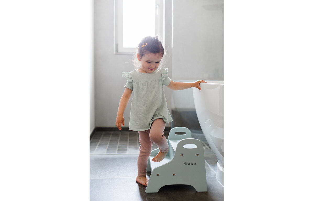 Kindsgut ST00042017N Trittschemel – Holz – Aqua, zweistufig, bis 50 kg