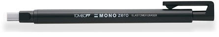 Tombow Radierstift MONO zero – nachfüllbar, eckige Spitze 2,5 × 5,0 mm, schwarz, 1 Stk.